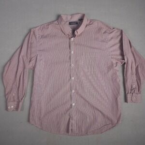 Roundtree & Yorke XXL Mens Button Down Shirt Striped Casual Dress Shirt